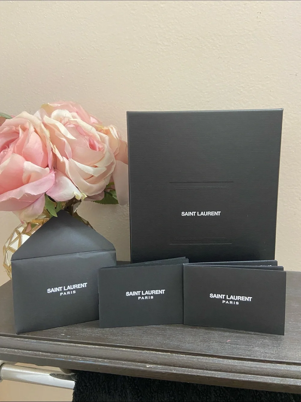 Saint Laurent Black and Pink Home Accent Box